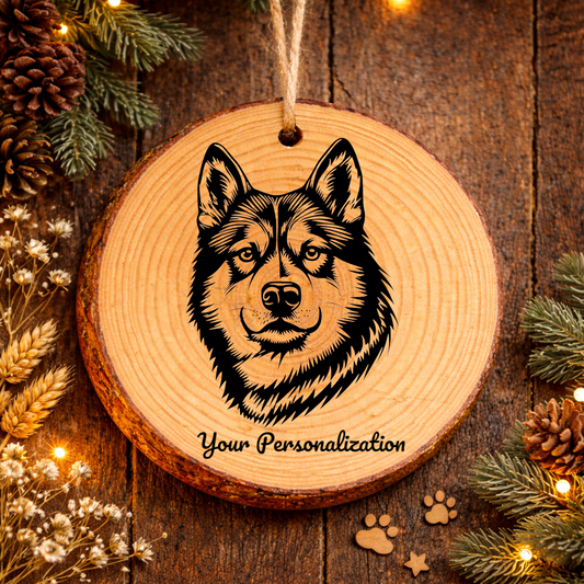 Akita Dog Ornament – Rustic Wooden Keepsake