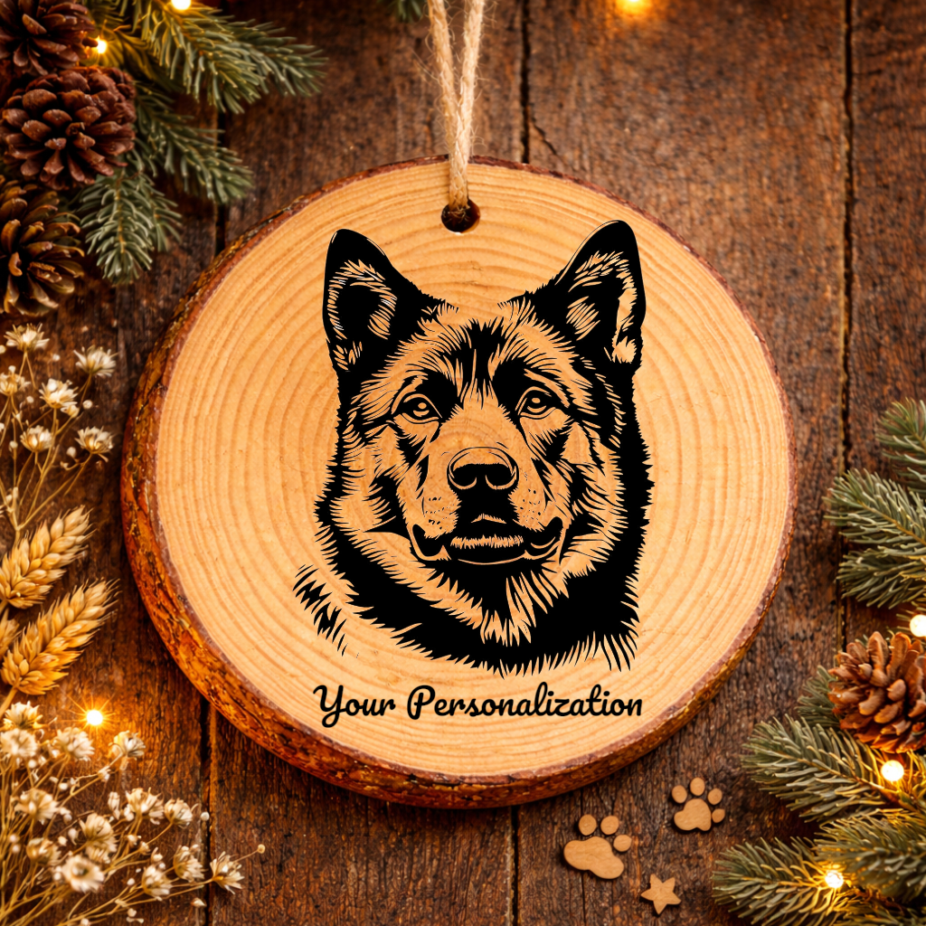 Akita Dog Ornament – Rustic Wooden Keepsake