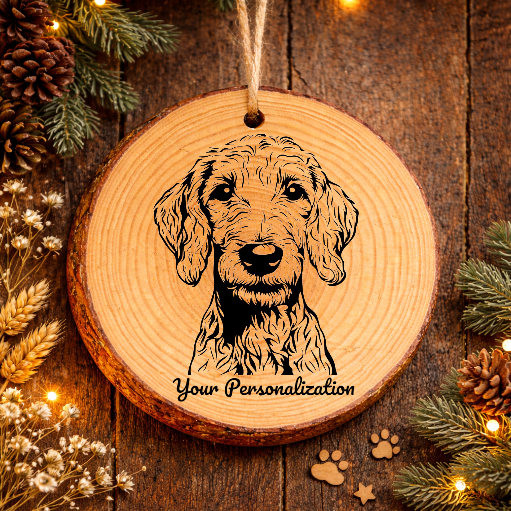 Bedlington Terrier Dog Ornament – Rustic Wooden Keepsake