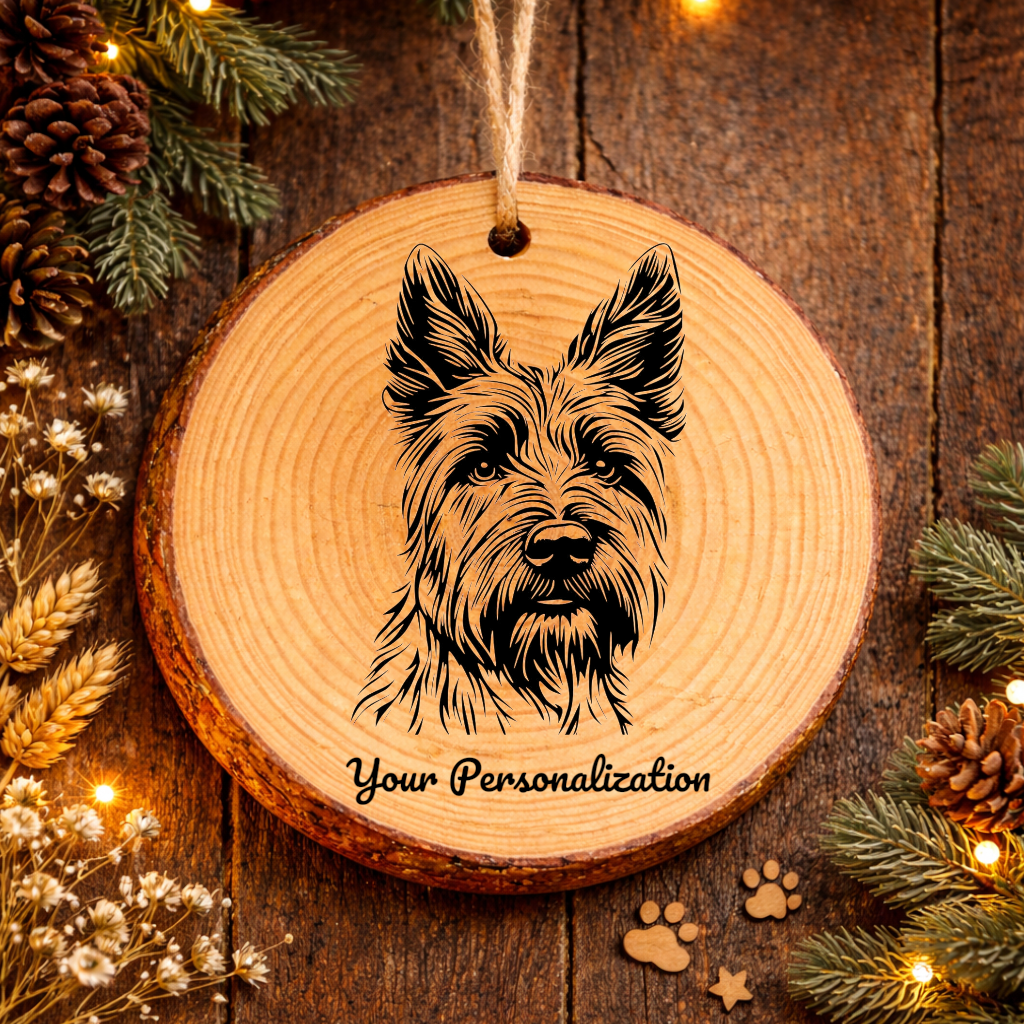 Berger Picard Dog Ornament – Rustic Wooden Keepsake