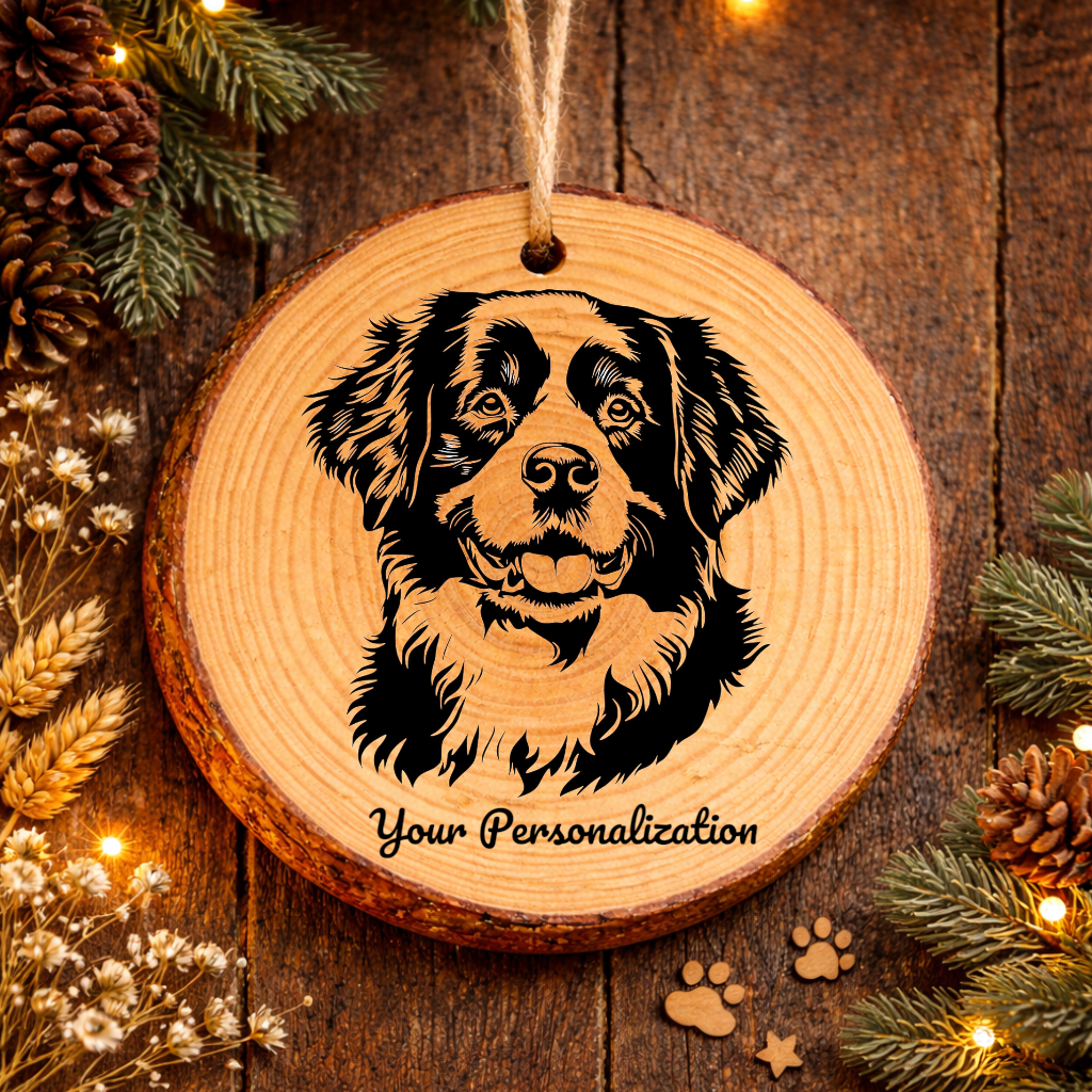 Bernese Mountain Dog Dog Ornament – Rustic Wooden Keepsake