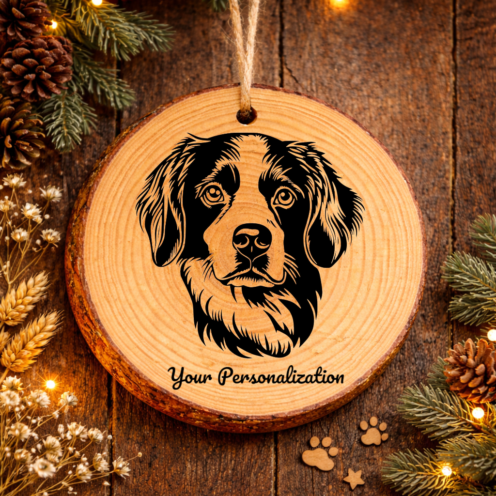 Brittany Dog Ornament – Rustic Wooden Keepsake