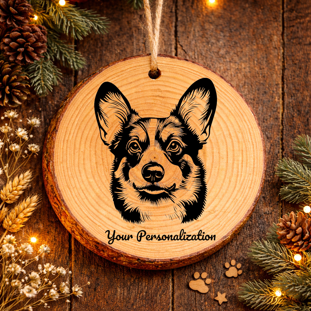 Cardigan Welsh Corgi Dog Ornament – Rustic Wooden Keepsake