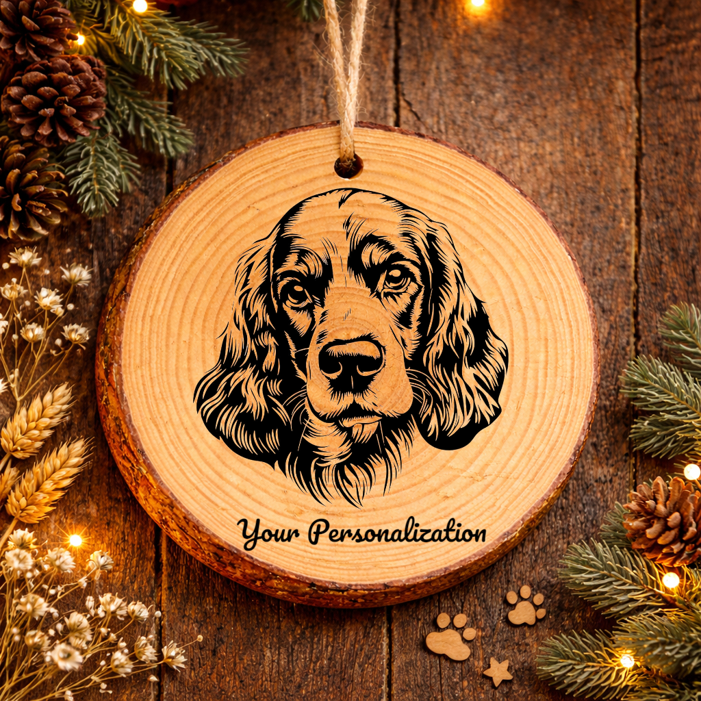 Cocker Spaniel Dog Ornament – Rustic Wooden Keepsake