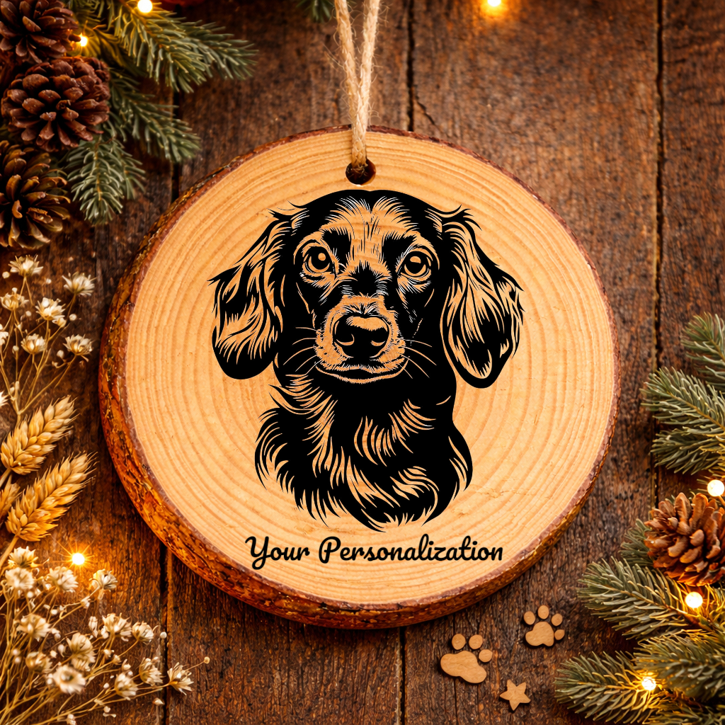 Dachsador Dog Ornament – Rustic Wooden Keepsake