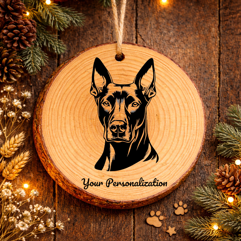 Doberman Pinscher Dog Ornament – Rustic Wooden Keepsake