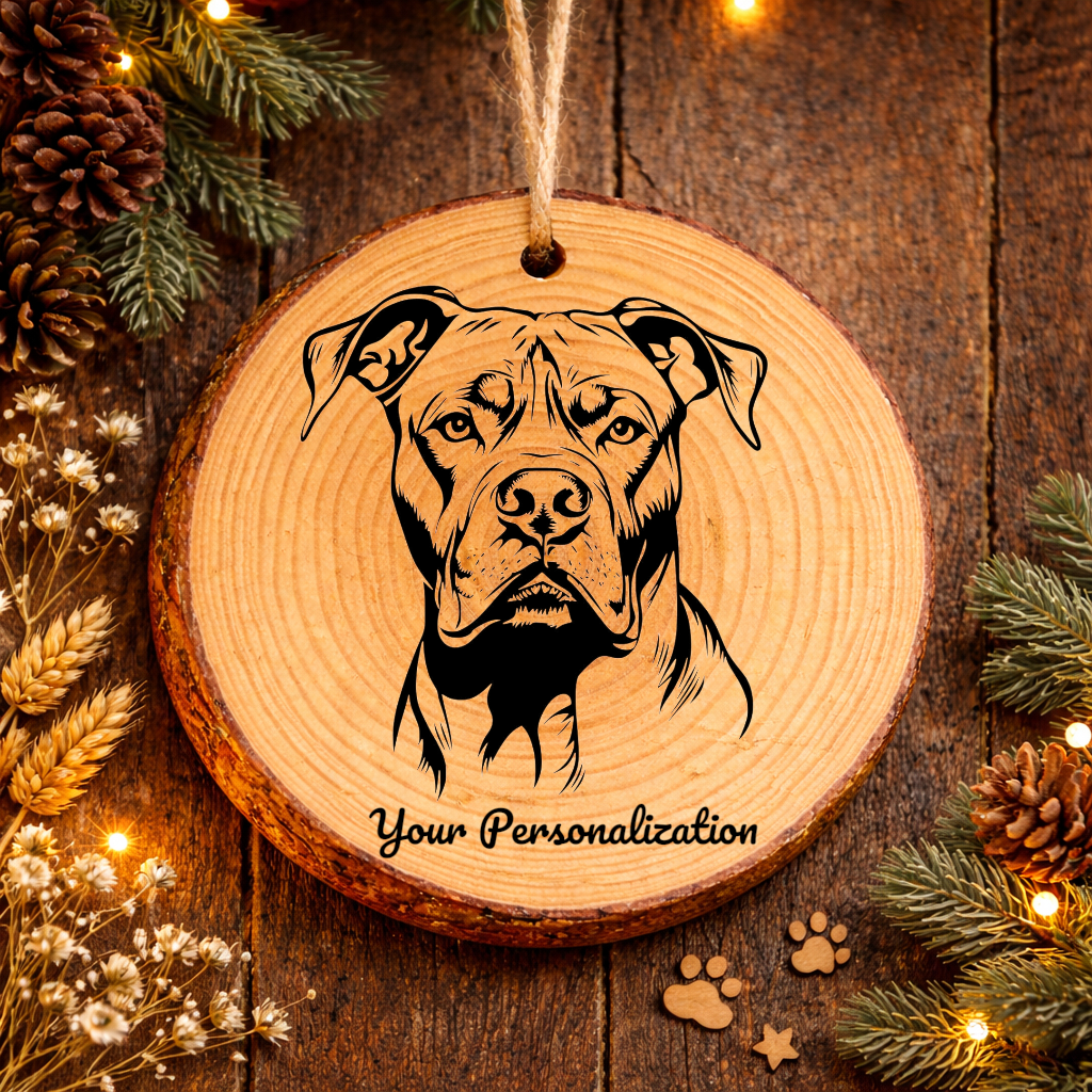 Dogo Argentino Dog Ornament – Rustic Wooden Keepsake