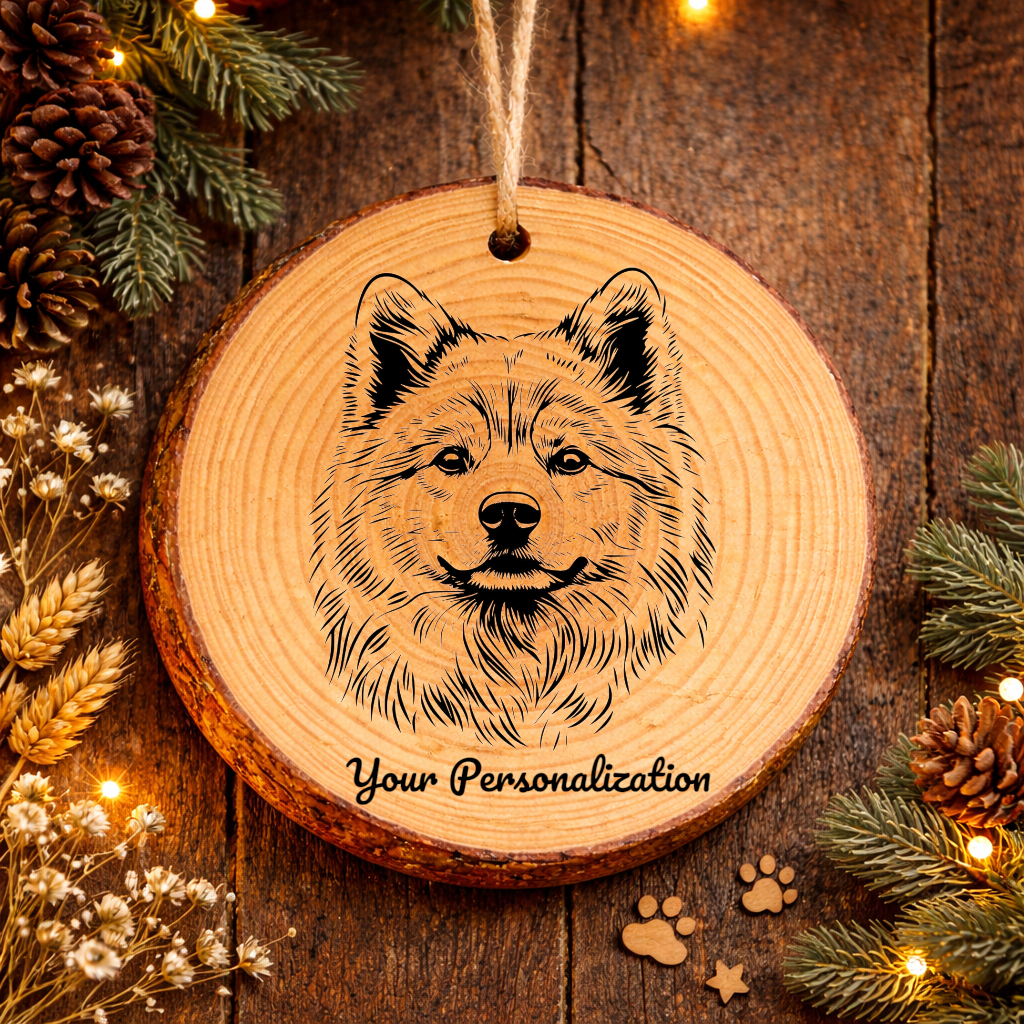 Finnish Spitz Dog Ornament – Rustic Wooden Keepsake