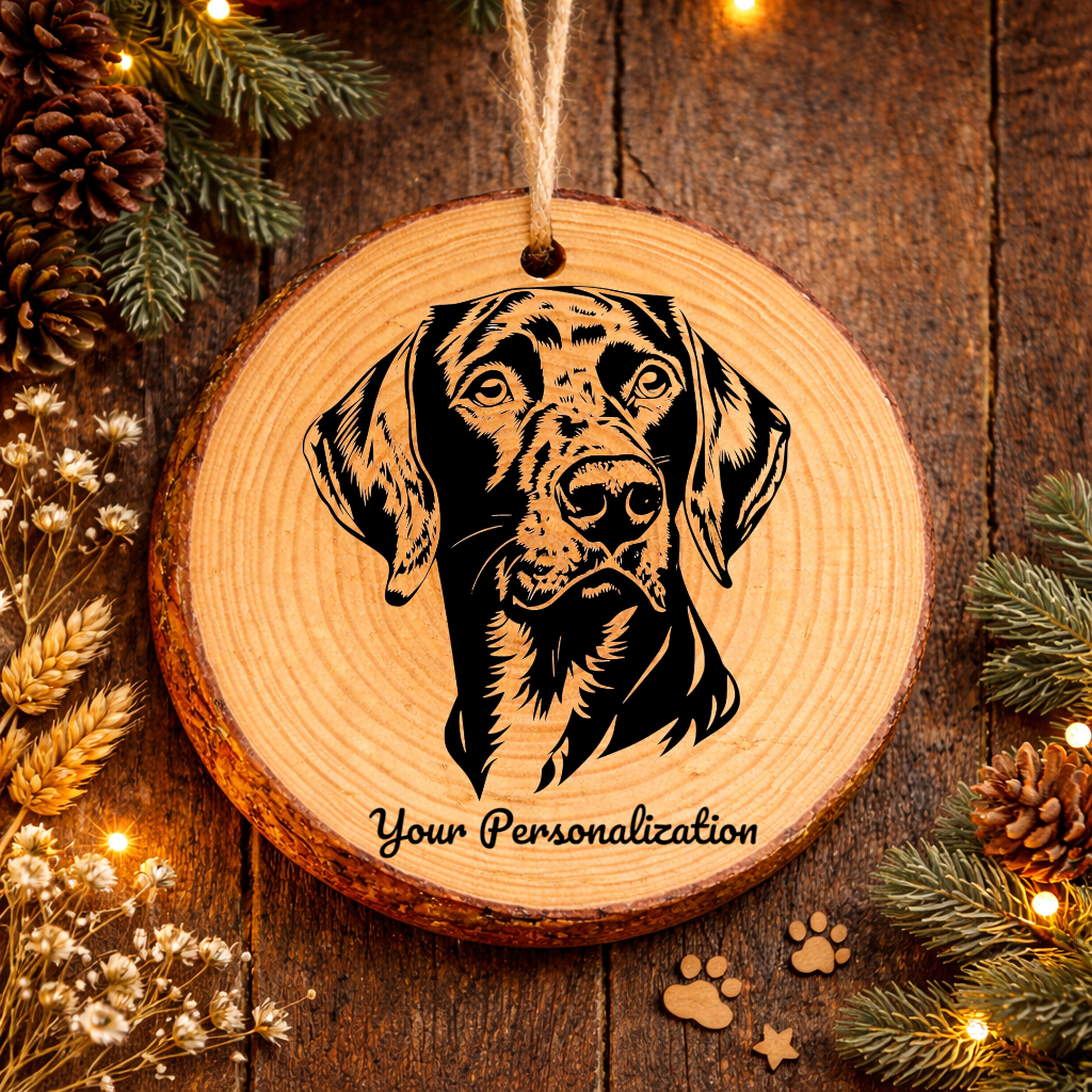 German Shorthaired Pointer Dog Ornament – Rustic Wooden Keepsake