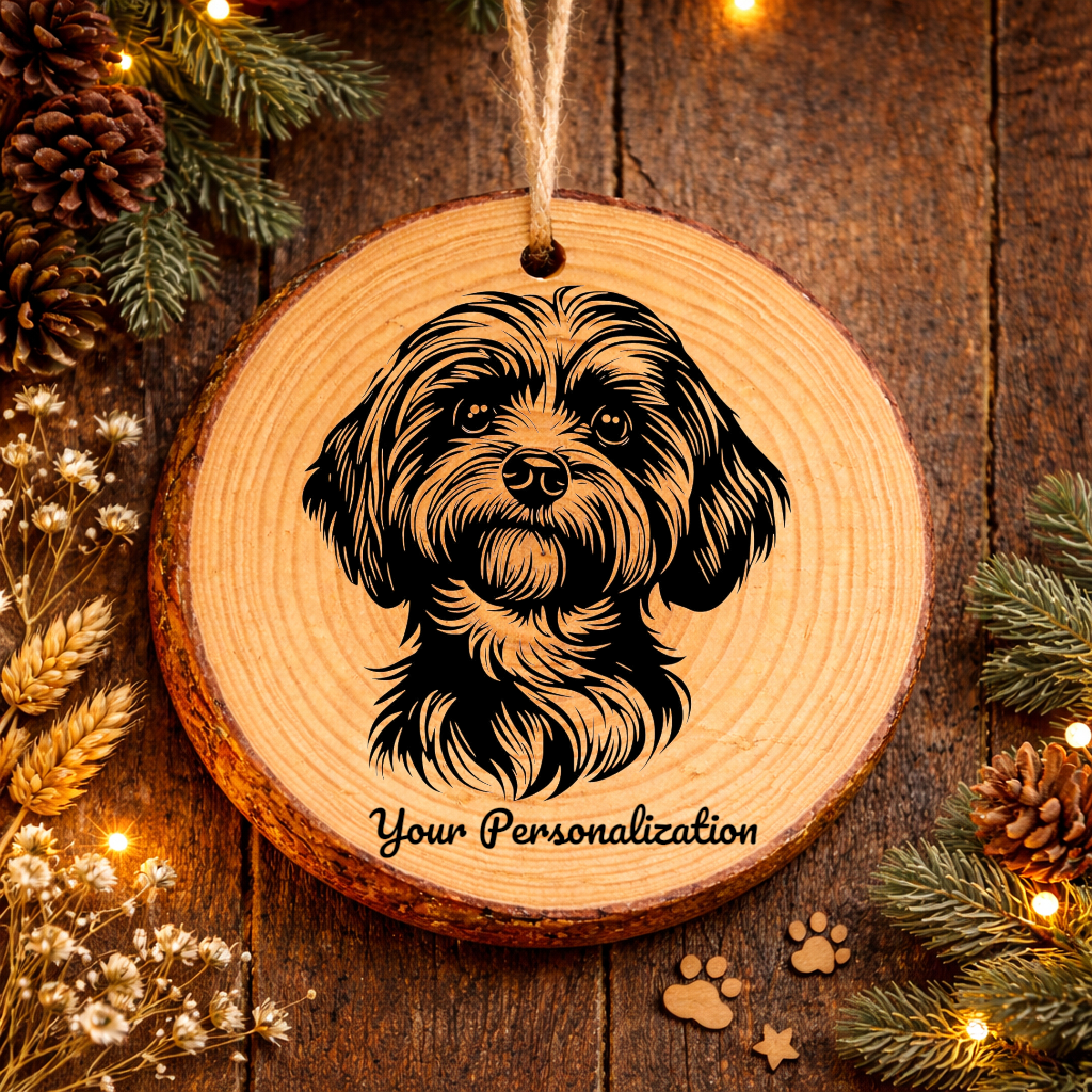 Havanese Dog Ornament – Rustic Wooden Keepsake