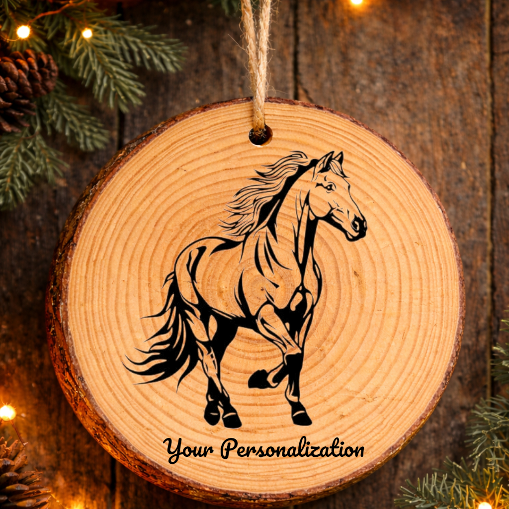 Horse Image #7 Rustic Pine Ornament
