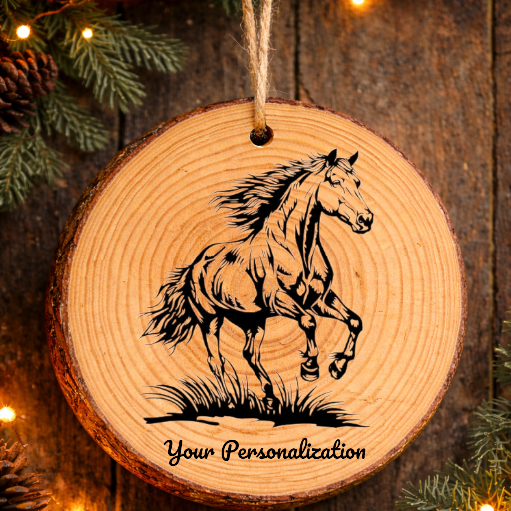 Horse Image #10 Rustic Pine Ornament