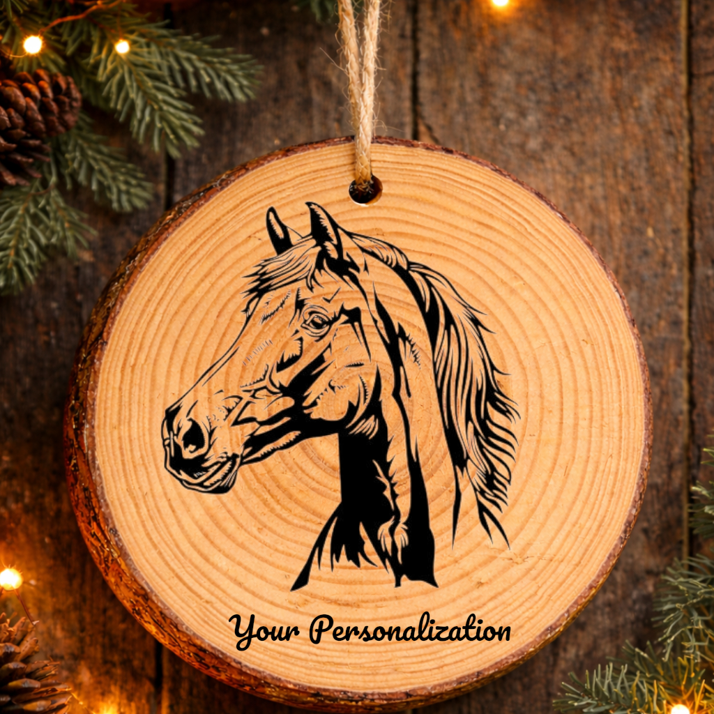 Horse Image #13 Rustic Pine Ornament