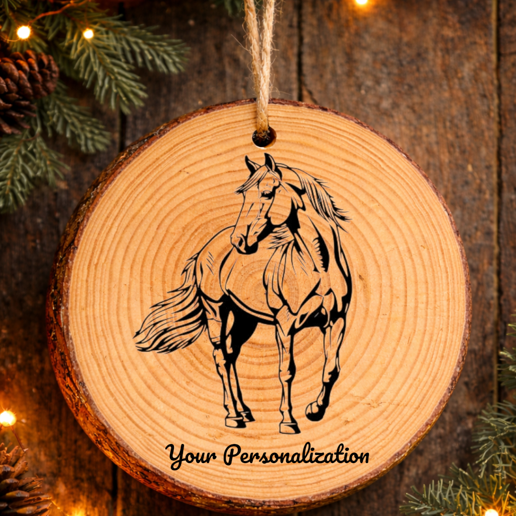 Horse Image #16 Rustic Pine Ornament