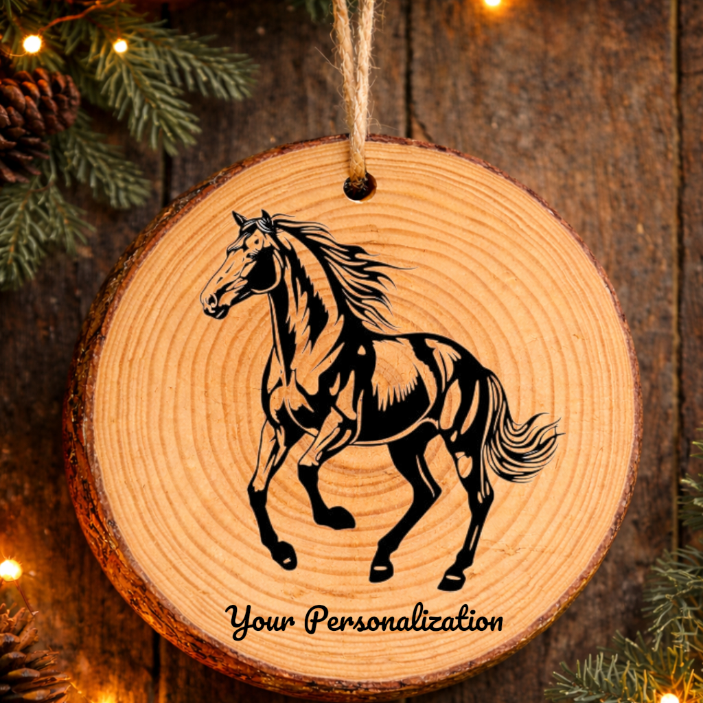 Horse Image #18 Rustic Pine Ornament