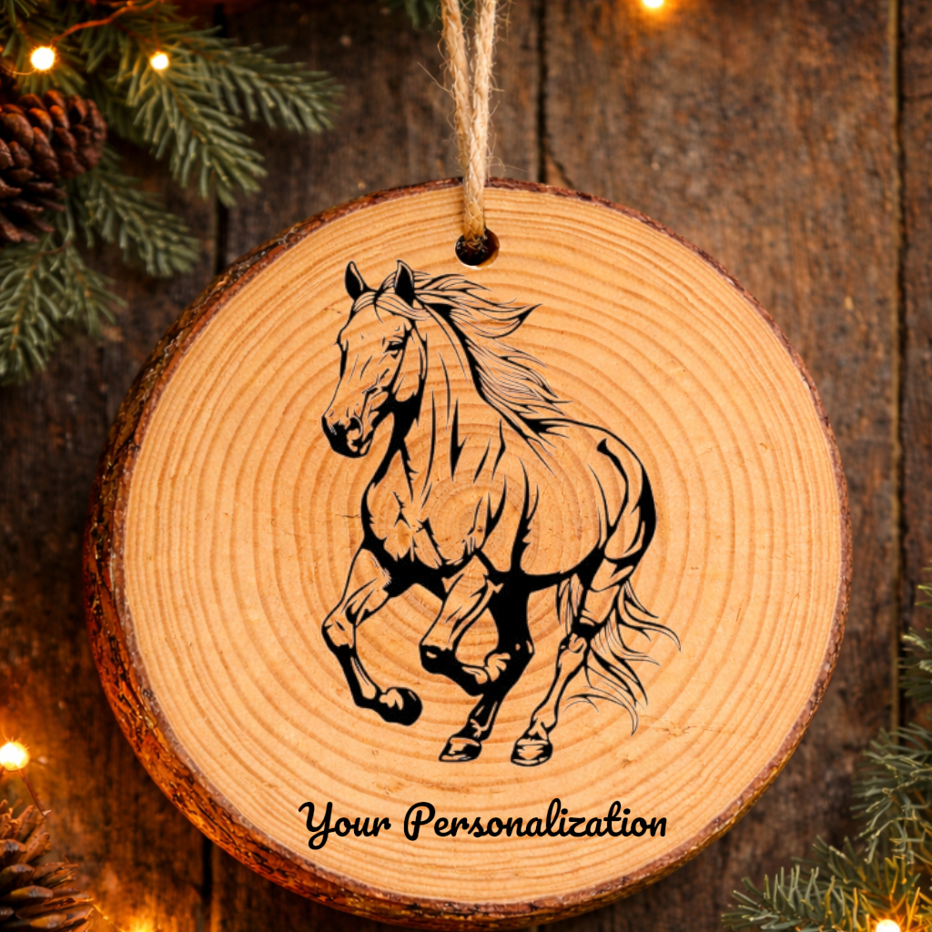 Horse Image #21 Rustic Pine Ornament