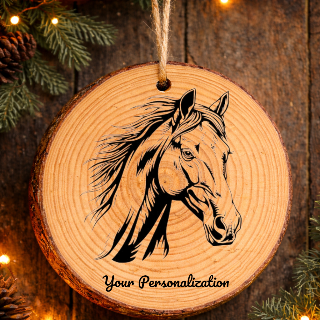 Horse Image #24 Rustic Pine Ornament