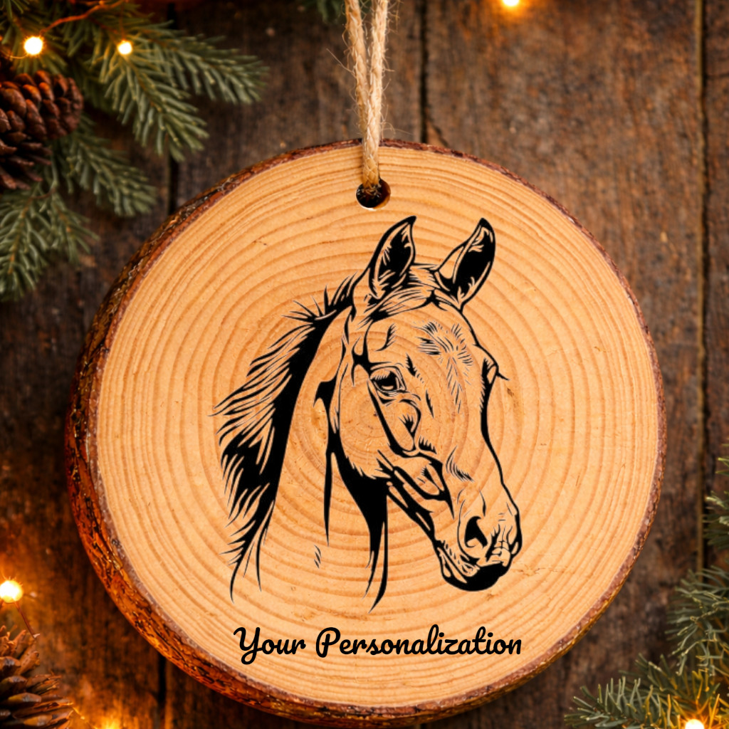 Horse Image #33 Rustic Pine Ornament