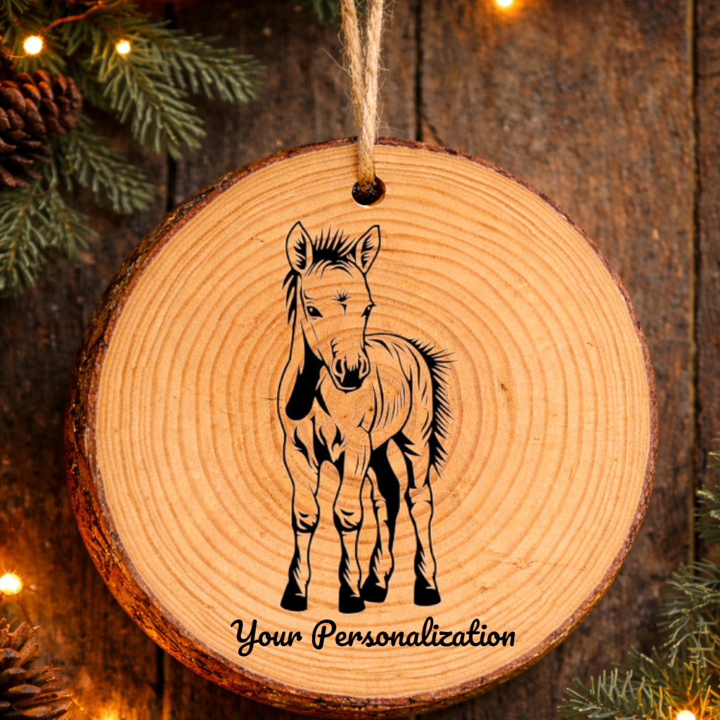 Horse Image #34 Rustic Pine Ornament
