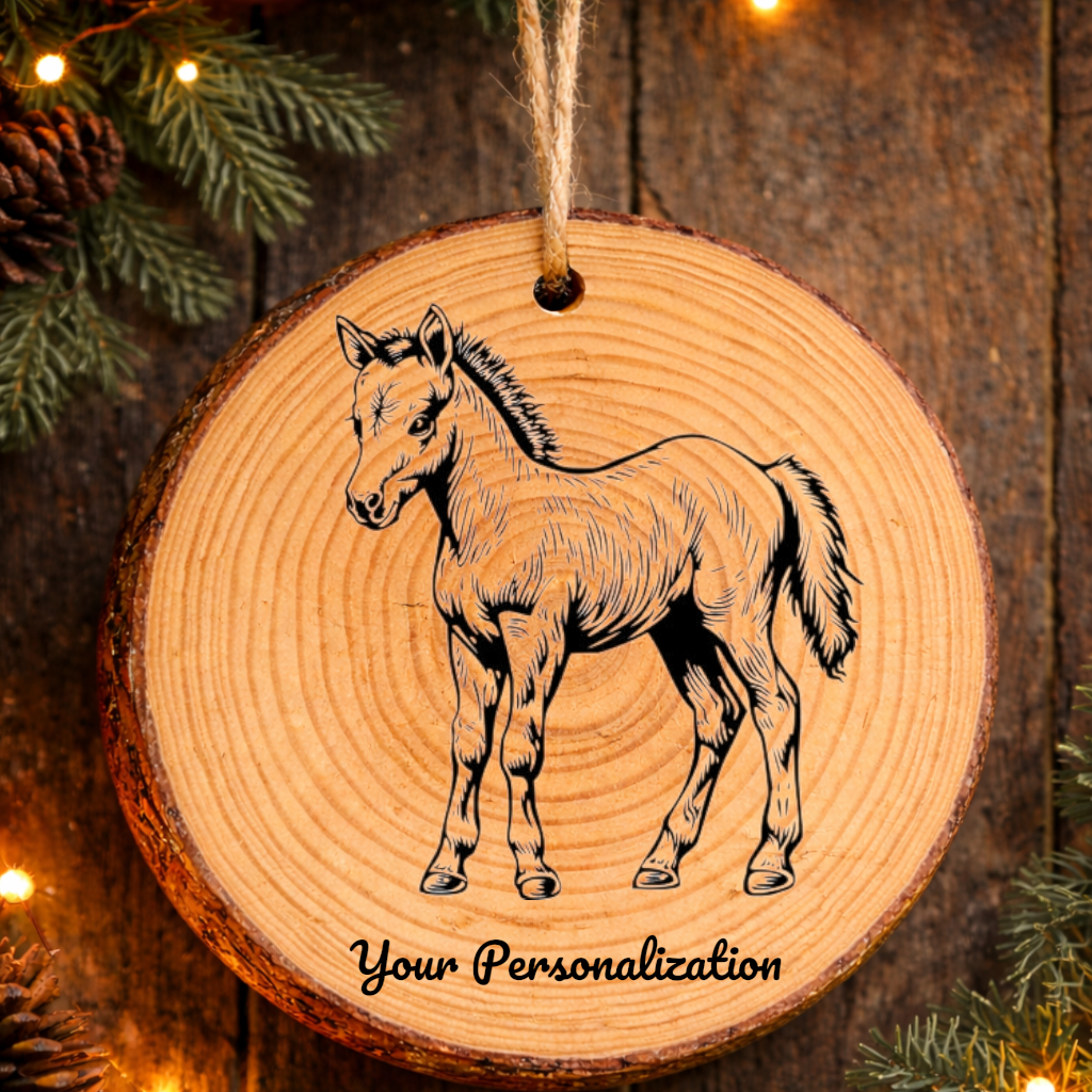 Horse Image #39 Rustic Pine Ornament