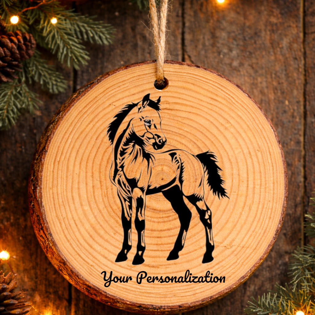 Horse Image #40 Rustic Pine Ornament