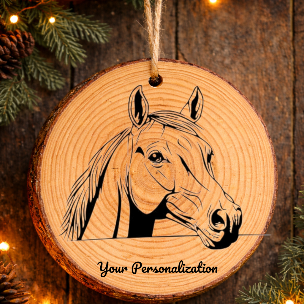 Horse Image #54 Rustic Pine Ornament