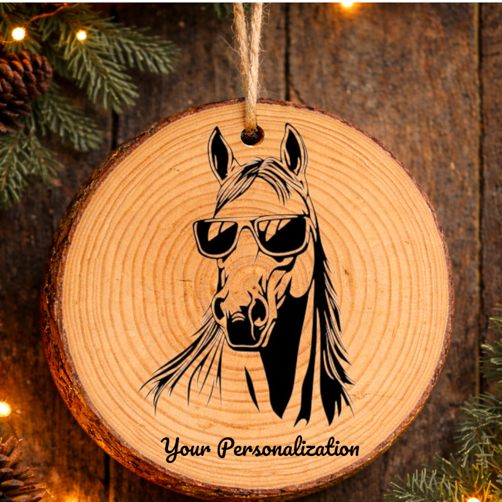 Horse Image #66 Rustic Pine Ornament