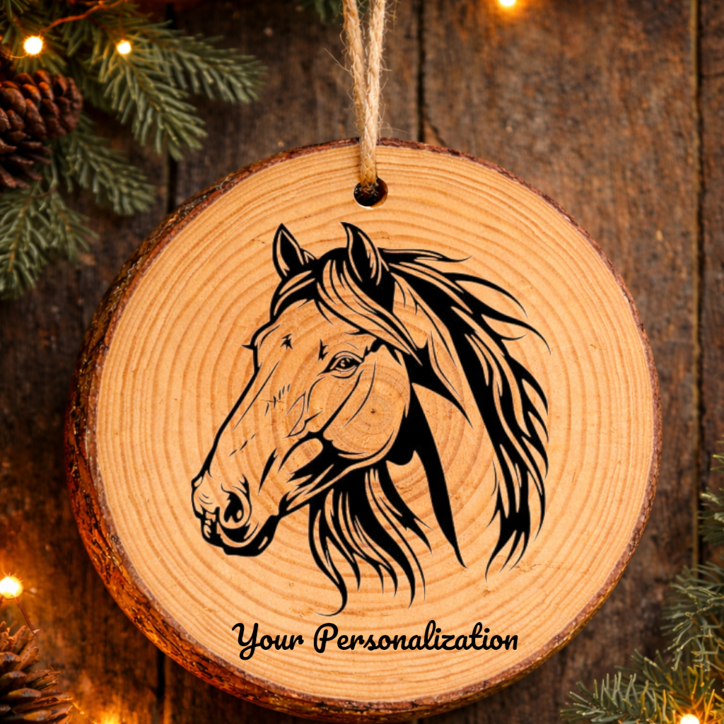Horse Image #80 Rustic Pine Ornament
