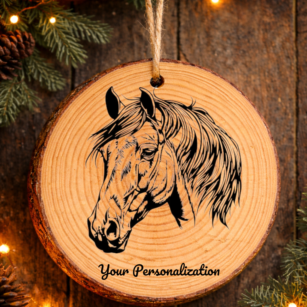 Horse Image #81 Rustic Pine Ornament