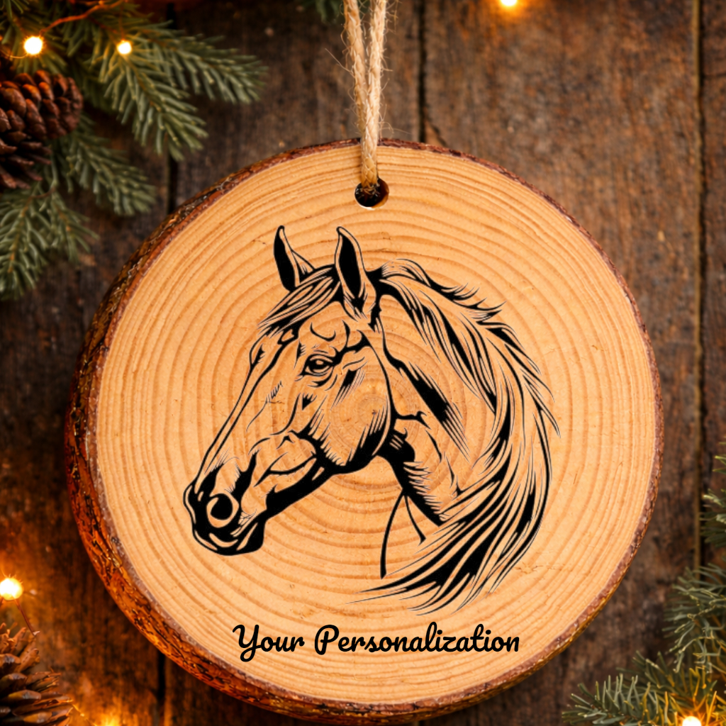 Horse Image #85 Rustic Pine Ornament