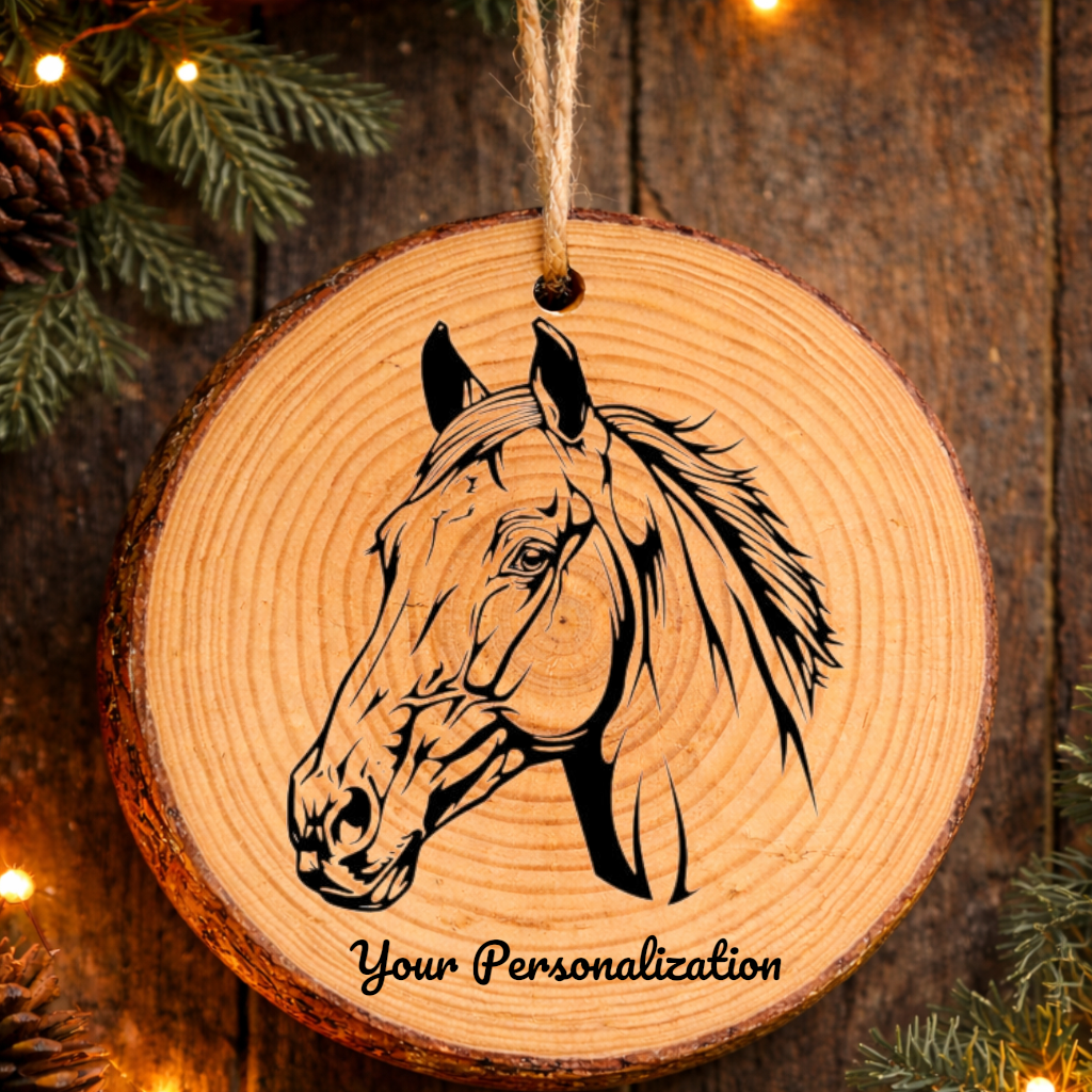 Horse Image #109 Rustic Pine Ornament