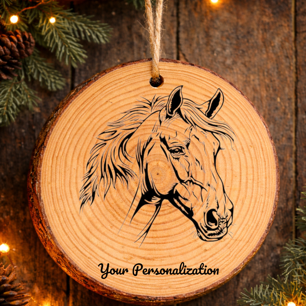 Horse Image #111 Rustic Pine Ornament