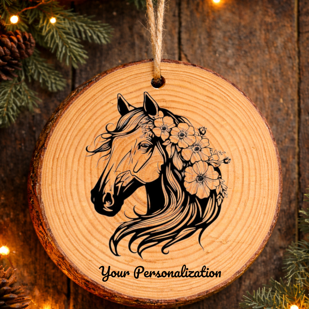 Horse Image #135 Rustic Pine Ornament
