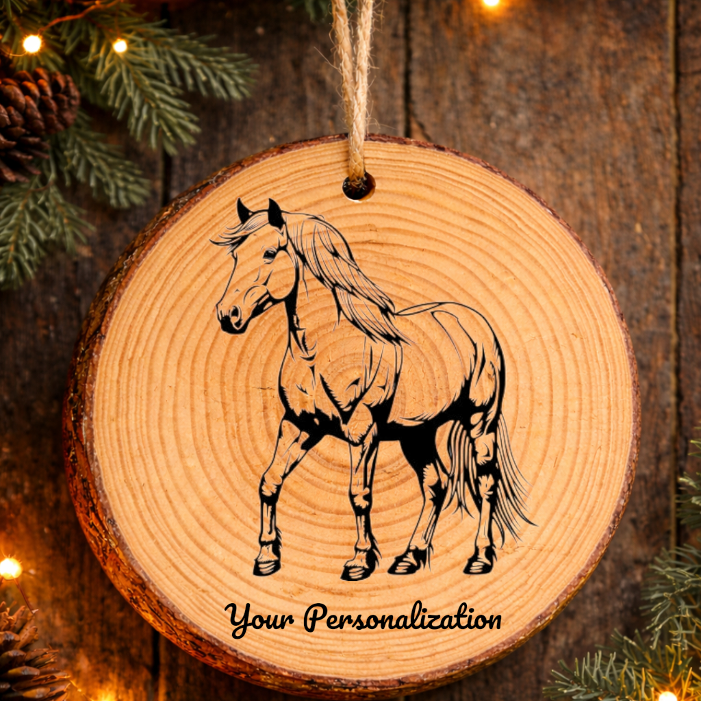 Horse Image #151 Rustic Pine Ornament
