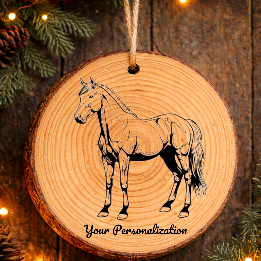 Horse Image #159 Rustic Pine Ornament