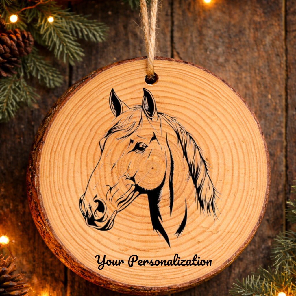 Horse Image #171 Rustic Pine Ornament