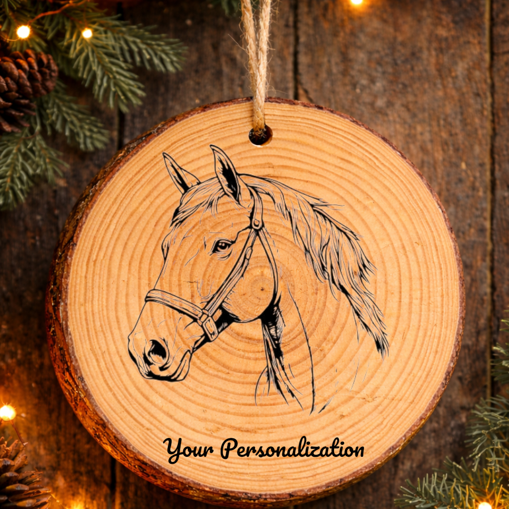 Horse Image #176 Rustic Pine Ornament