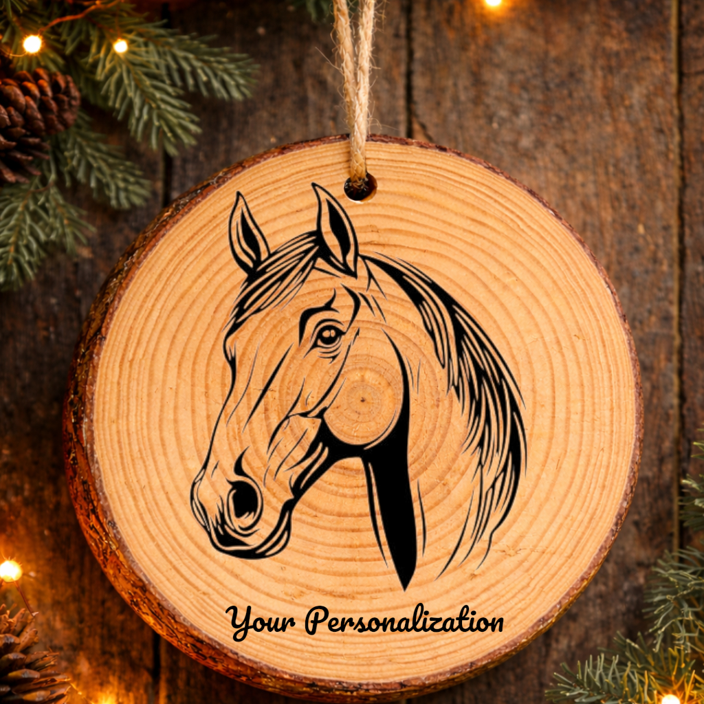 Horse Image #177 Rustic Pine Ornament