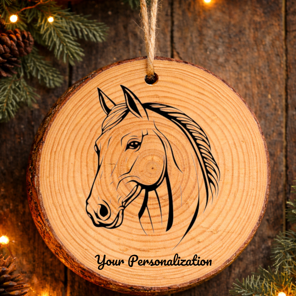 Horse Image #236 Rustic Pine Ornament