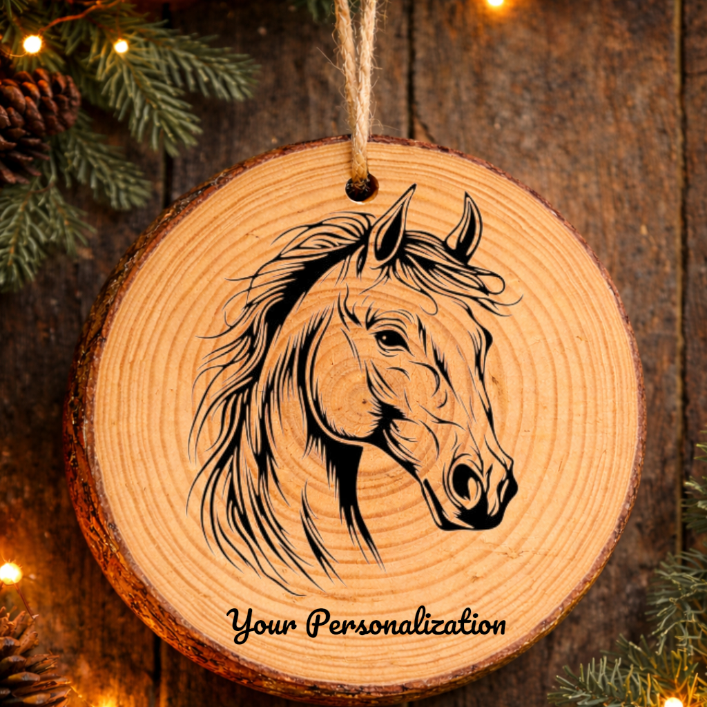 Horse Image #248 Rustic Pine Ornament