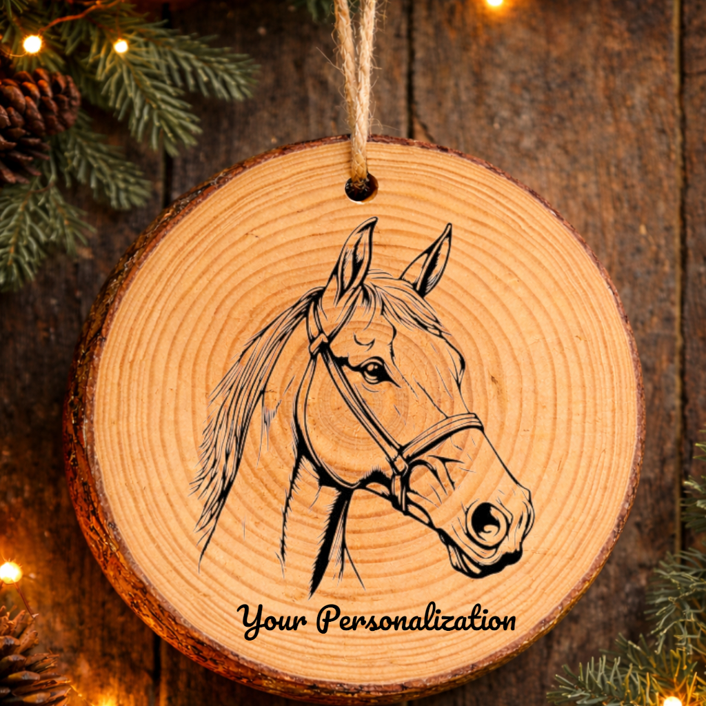 Horse Image #265 Rustic Pine Ornament