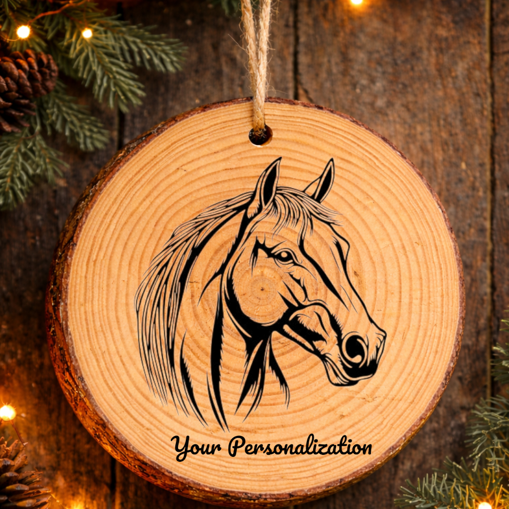 Horse Image #268 Rustic Pine Ornament