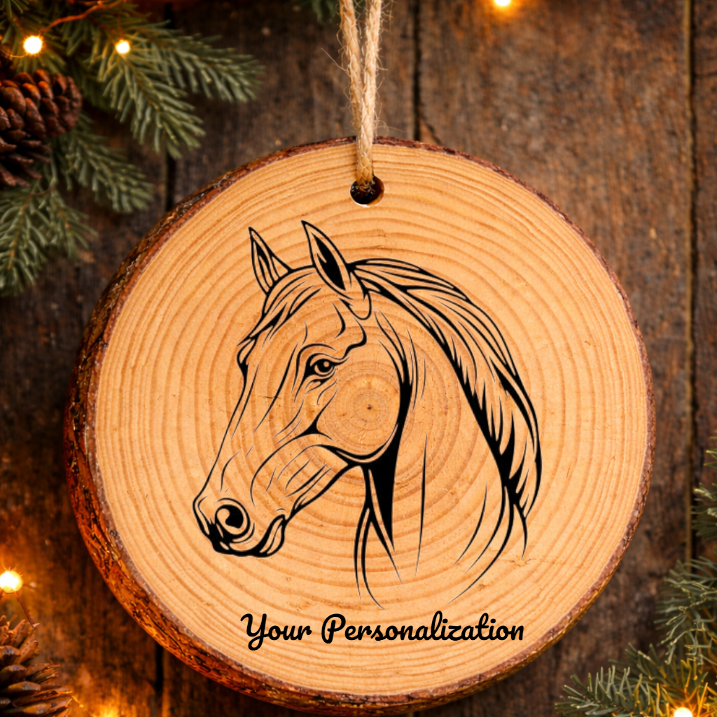 Horse Image #269 Rustic Pine Ornament