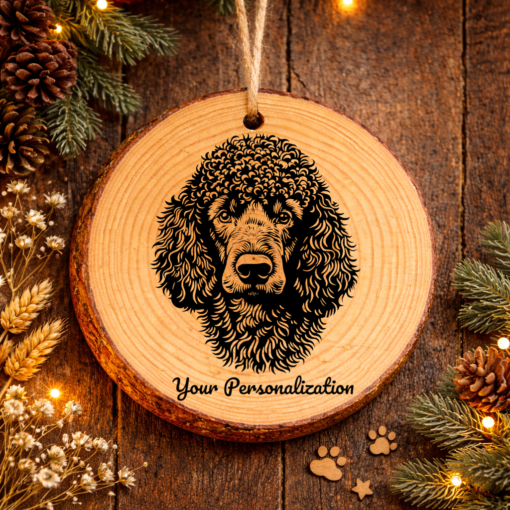 Irish Water Spaniel Dog Ornament – Rustic Wooden Keepsake