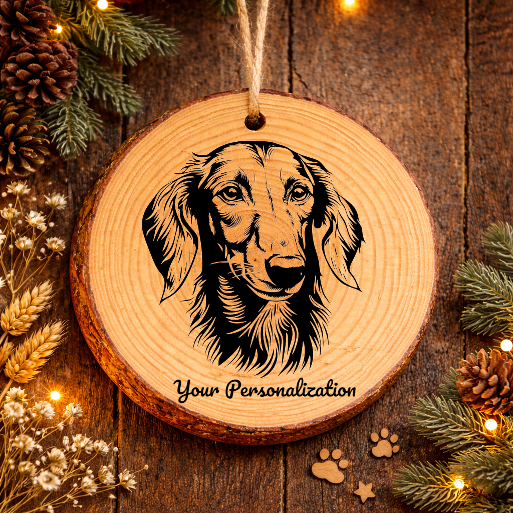 Saluki Dog Ornament – Rustic Wooden Keepsake