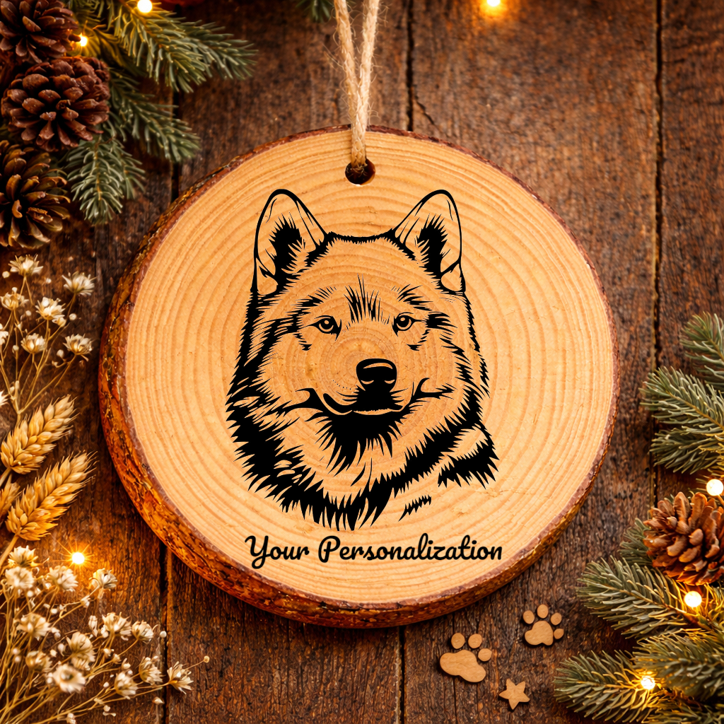 Samoyed Dog Ornament – Rustic Wooden Keepsake