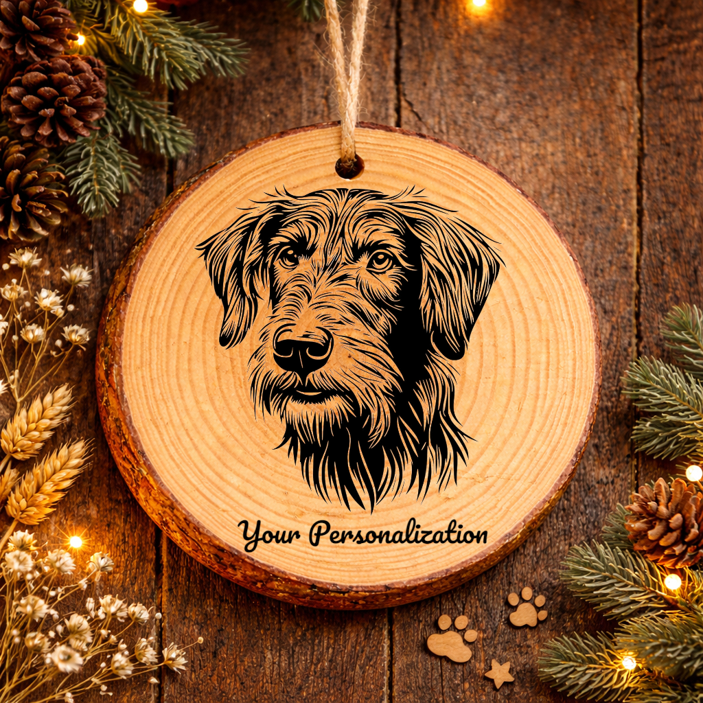 Scottish Deerhound Dog Ornament – Rustic Wooden Keepsake
