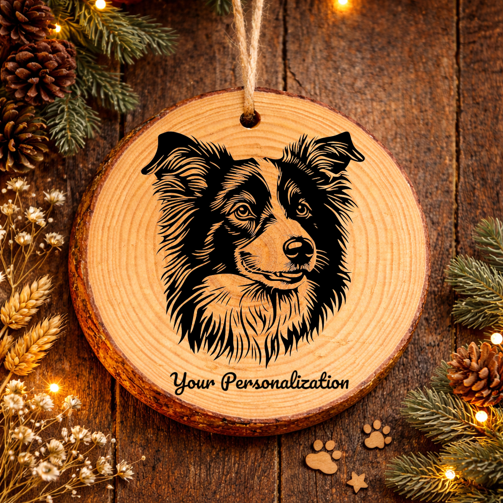 Shetland Sheepdog Dog Ornament – Rustic Wooden Keepsake