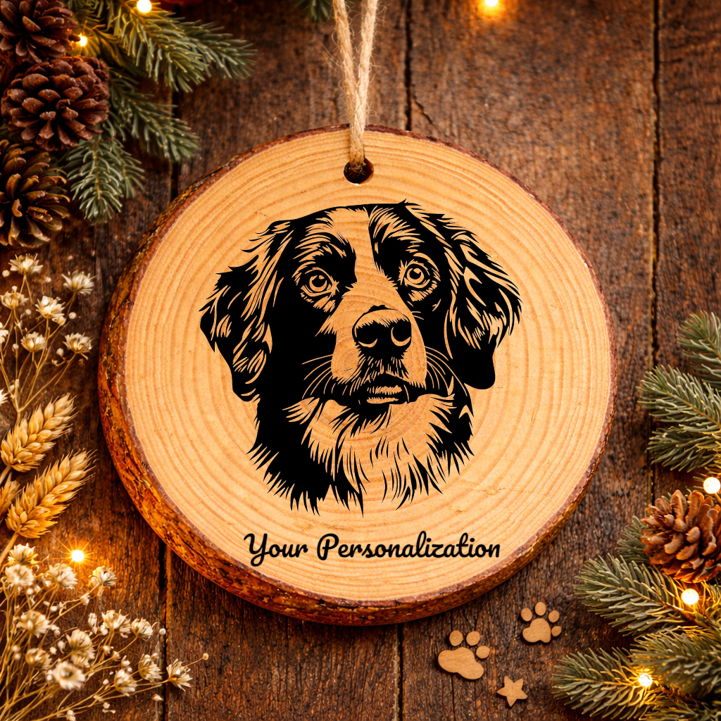 Small Munsterlander Dog Ornament – Rustic Wooden Keepsake
