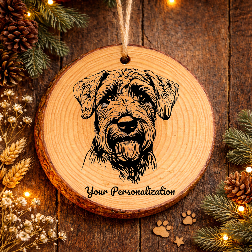 Soft Coated Wheaten Terrier Dog Ornament – Rustic Wooden Keepsake